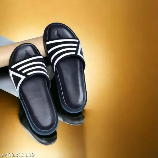 Striped net EVA flip flops for kids trendy footwear, casual wear on feet