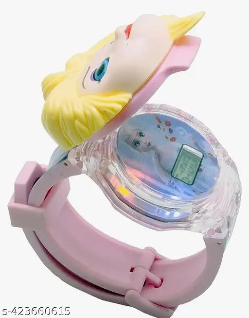 Digital watch with 3D face, music, and blinking lights by Aahil Traders. Great birthday gift for kids, Indian origin