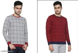 Multicolored men's cotton long-sleeve T-shirt, printed with various patterns, available in sizes M, L, and XL from STELINO, made in India
