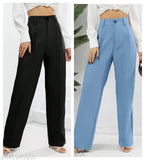 Comfortable crepe women's trousers, classic look pack of 2 in solid net pattern - XL size from India