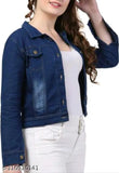 Denim jacket for kids, trendy, dyed/washed, long sleeves. Comfy, stylish, and versatile design. Available in various sizes for ages 10-16 years. Made in India