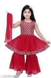Embroidered Georgette sharara set for kids, 8-9 years old, Indian traditional wear