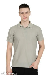 Ruggstar cotton short-sleeved polo t-shirt, casual solid style for men, size M (38" chest, 26.5" length), made in India