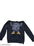 Wool printed hoodie sweatshirt for kids (5-11 years), featuring Indian designs on long sleeves
