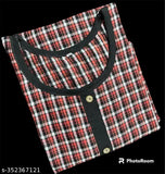 Orange b woolen kurti with three-quarter sleeves, checked pattern, winter fashionable wear for women, made in India