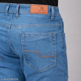 Navy Blue Stretch Denim Men's Slim Mid-Rise Jeans - Quality, comfort, and style for casual and special occasions