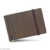 Maddox RFID vegan leather bifold wallet, solid color, elastic closure, six card slots & two receipt pockets, India-made accessory for men's valuables