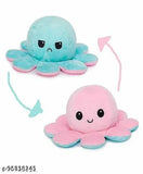 Reversible polycotton octopus soft toy for babies and kids, colorful marine creature on play mat
