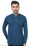 Stylish men's cotton blend long-sleeve t-shirt, solid color, S size (36in chest, 26in length), made in India