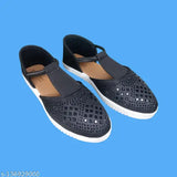 Black synthetic bellies and ballerinas mojaris and juttis for women's school, college, weddings, everyday use. Embellished design, closed back, comfortable walking experience