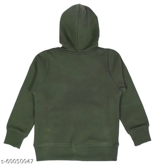 Printed OGreen fleece sweatshirt for girls, warm and cozy winter wear in cotton blend fabric