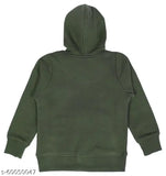 Printed OGreen fleece sweatshirt for girls, warm and cozy winter wear in cotton blend fabric