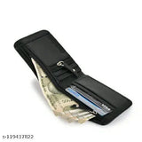 Faux leather wallet, solid design, 3 compartments, free size (11x9cm), trendy accessory by Felice Men, Made in India