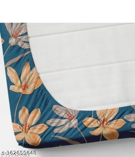 Cotton blend, botanical print ANRP fashion double bed bedsheet with 2 pillow covers - ideal for kids room or living room, summer season