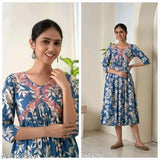 Rayon three-quarter sleeve Jaipuri kurtis, printed combo, vibrant Indian fashion