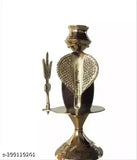 Brass Narmadeshwar Shivling Jalhari Base with Trishul, ideal for Shivratri Saawan Pooja temple