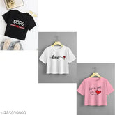 Cotton blend trendy crop top with printed net design, in sizes S, M, L, XL from India