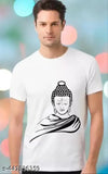 Polyester haff Gautam budh short sleeve shirt, printed net design for men, Indian casualwear" "Polyester full sleeve round neck t-shirt, printed pattern for men, Indian origin