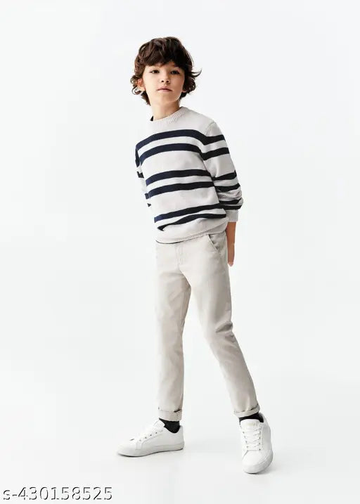 Daffodil striped wool sweater, lightweight & soft for kids (3-4 years), premium quality, made in India