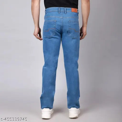 Navy Blue Stretchable Denim Slim Mid-Rise Jeans for Men, high-quality fabric and versatile style