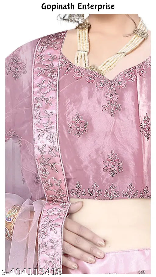 Heavy net diamond work designer Lehenga Choli in vibrant multi-color embroidery, free size with matching dupatta. Indian bridal wear for women