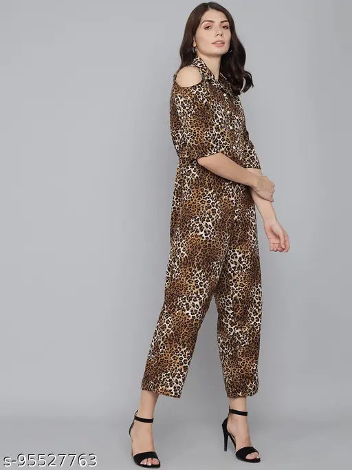 Poly crepe women's jumpsuit from Dazzler Fashion, Indian-made fashionable L size