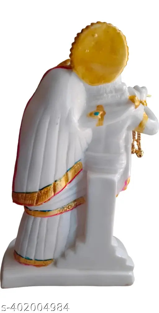 Marble Radha Krishna statue, peaceful idol of wisdom & prosperity, 13cmL x 25cmH x 7cmB, handcrafted in India