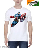 Urbane polyester men's printed short-sleeve t-shirt with Captain America design, India origin