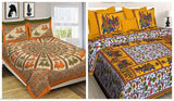 Premium quality cotton, Jaipuri double bedsheets with Sanganeri prints by Meejoya, ideal for summer use