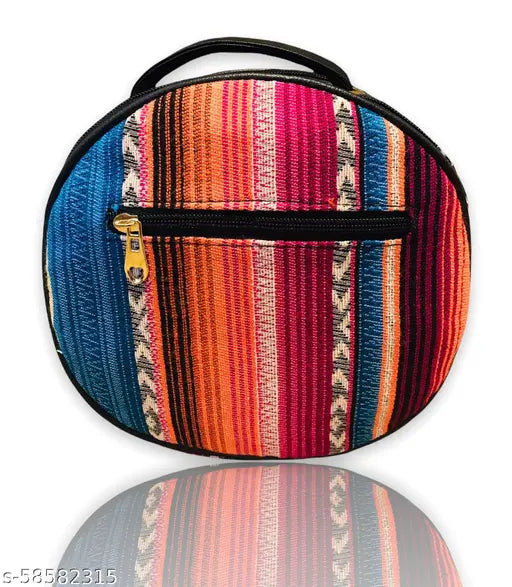 Canvas & Faux Leather Women's Slingbag - 4 Compartments, Stylish & Durable