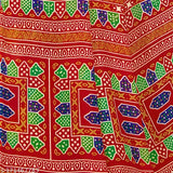 Georgette printed striped saree with contrasting blouse, ideal for daily wear (Indian origin)