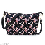 Black PU sling bag for women, solid style, free size (9in x 4in x 7in), made in India