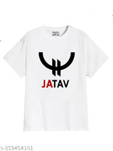 Striped polyester Jatav T-shirt, short sleeves, size M (38" chest), made in India