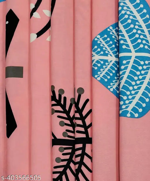 Voguish cotton botanical print king-size bedsheet set with embroidered pillow covers and cushions, ideal for summer adult use