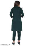 Latest trendy 3-piece cotton blend jumpsuit for women, printed net design with regular 3/4 sleeves. Includes dress, top, and shrug." (109 characters)