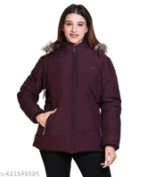 Nylon solid full-sleeve women's jacket, available in L, XL, XXL, Indian-made fashion for women