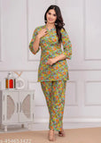 Cotton floral print nightsuit set in vibrant colors, JAIPURFAME women's traditional Indian style