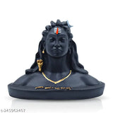 Black polyresin Adi Shankara Adiyogi Shiva statue for car dash board or home/office decor, intricate detailing
