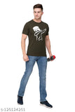 Fancy knit cotton blend marshmallow print men's short sleeve T-shirt, Indian origin, size M (38in chest, 26in length)
