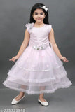 Embellished net princess frock for girls aged 4-10 years, trendy Indian kids dress on mannequin