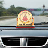 Swiss gold-plated Khatu Shyam car dashboard idol (45x55 cm), religious figurine for decorative purposes