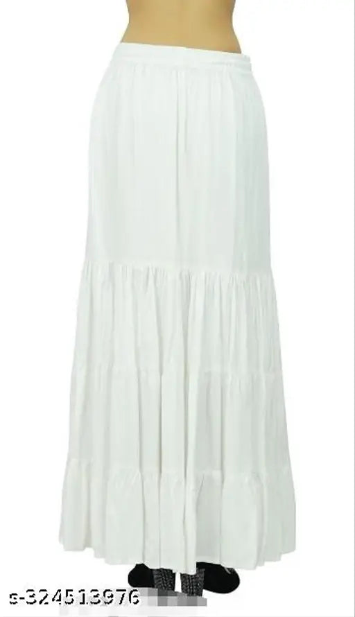 Stylish rayon western skirt for women, solid net pattern, available in multiple sizes from 26-42/Free Size