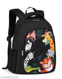 Waterproof black polyester school backpack with pencil pouch, ideal for school-going kids during picnics or outdoor activities