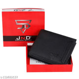 Black PU leather men's wallet, durable cloth lining, 2 compartments, 7 card slots, solid design
