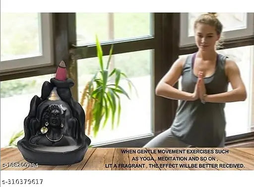 Poly resin Adi Shankara Vk Adiyogi Shivji idol, 1 idol + 20 free dhoop cones, Indian decor or home mandir