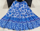Cotton printed long skirt, women's Jaipuri cotton style from India, free size (waist 44", length 38", hip 32")