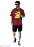 Oversized cotton blend half-sleeve T-shirts pack of 2 for men, featuring printed designs, available in various sizes