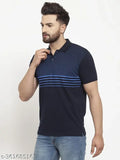 Navy blue printed Wild West men's half-sleeve cotton t-shirt, featuring a stylish design for summer party wear