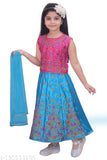 Chiffon and net embroidered Lahenga choli for kids, 3-12 years, India-made