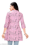GMK cotton abstract printed three-quarter sleeve short kurti, vibrant colors perfect for casual and formal events